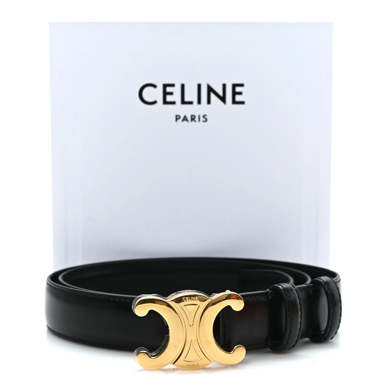 Box Calfskin Medium 25mm Triomphe Belt 85 34 Black