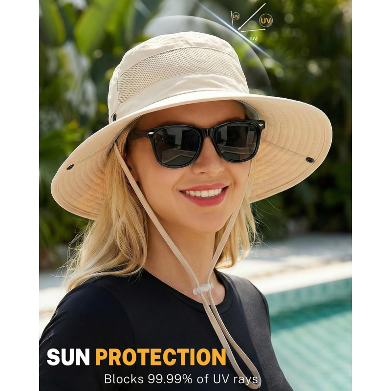 Women's Sun Hat with Ponytail Hole Beach