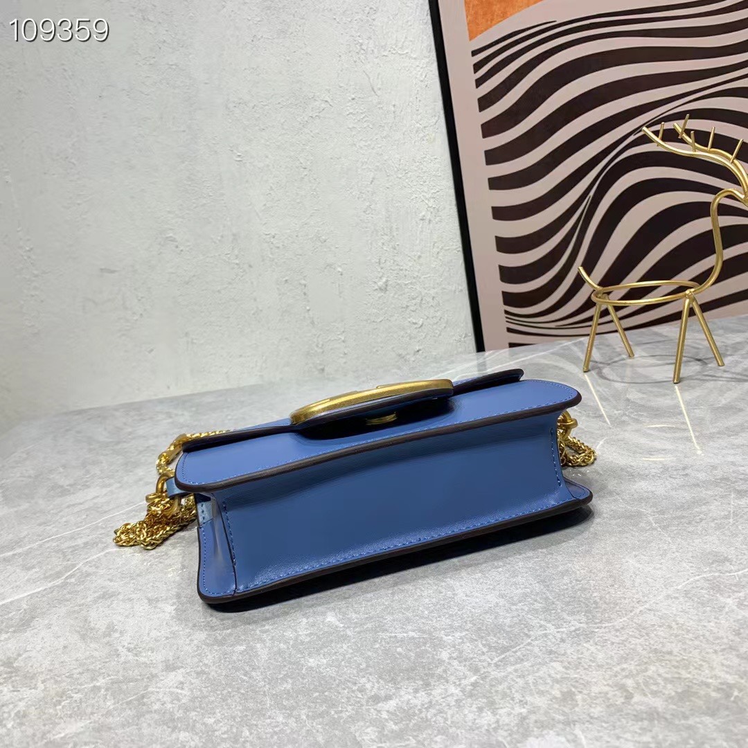 Valentino Locò Small Shoulder Bag In Calfskin Ultramarine Wb0K53Zxlq34