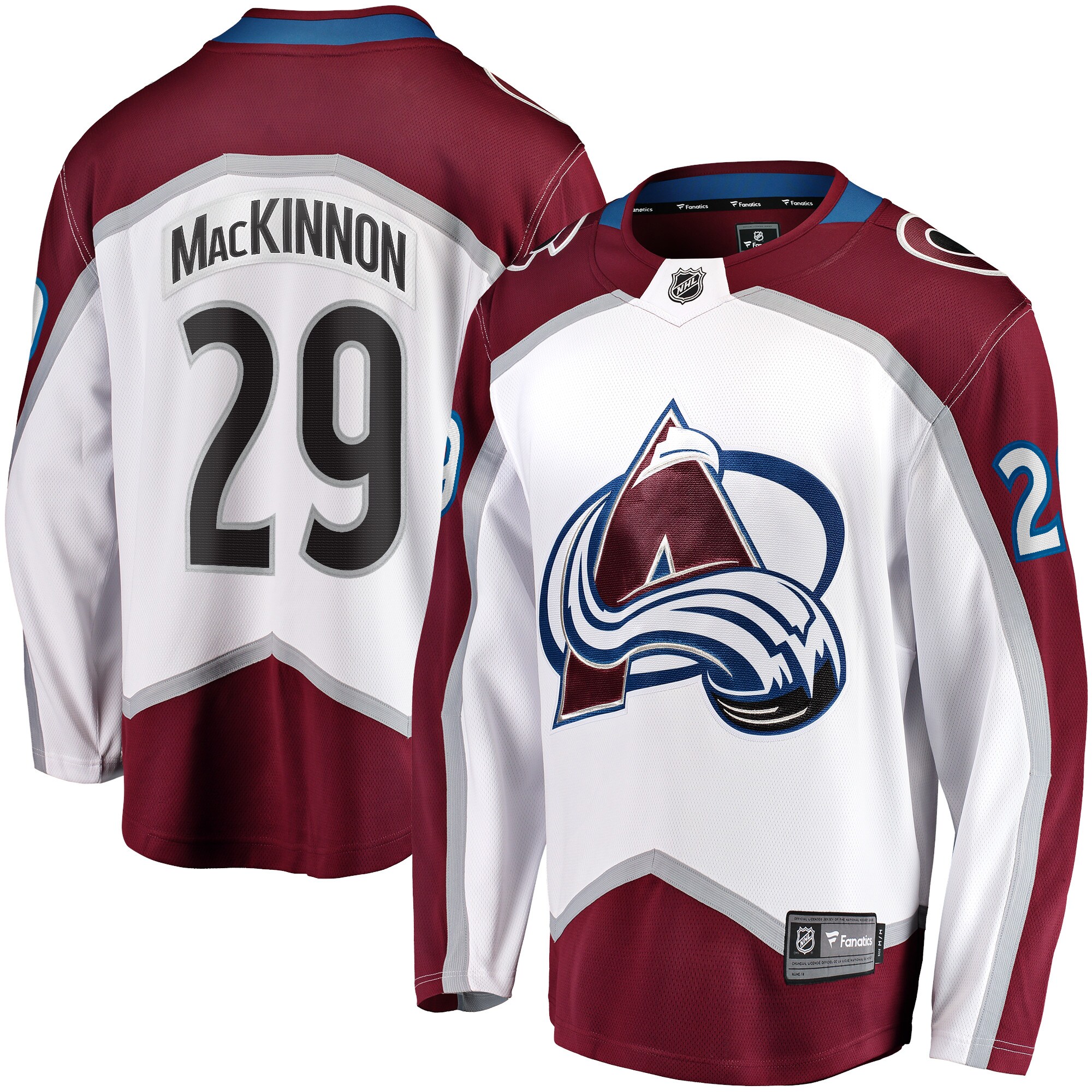 Nathan MacKinnon Colorado Avalanche Fanatics Away Premier Breakaway Player Jersey – White