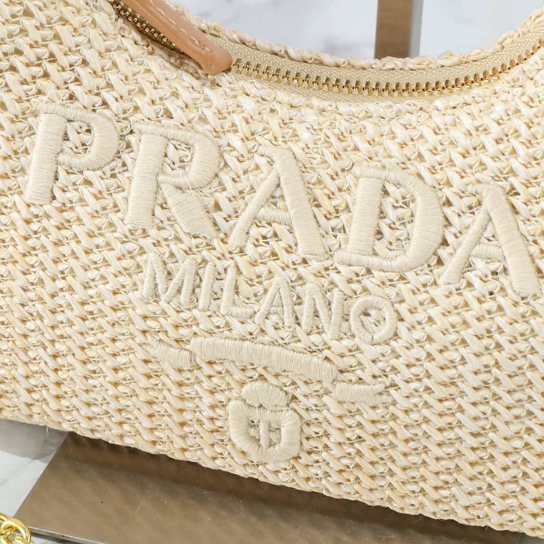 Prada Re Edition Crochet Bag Natural 22Cm 1Bc204 2M2T F0018 V Juo
