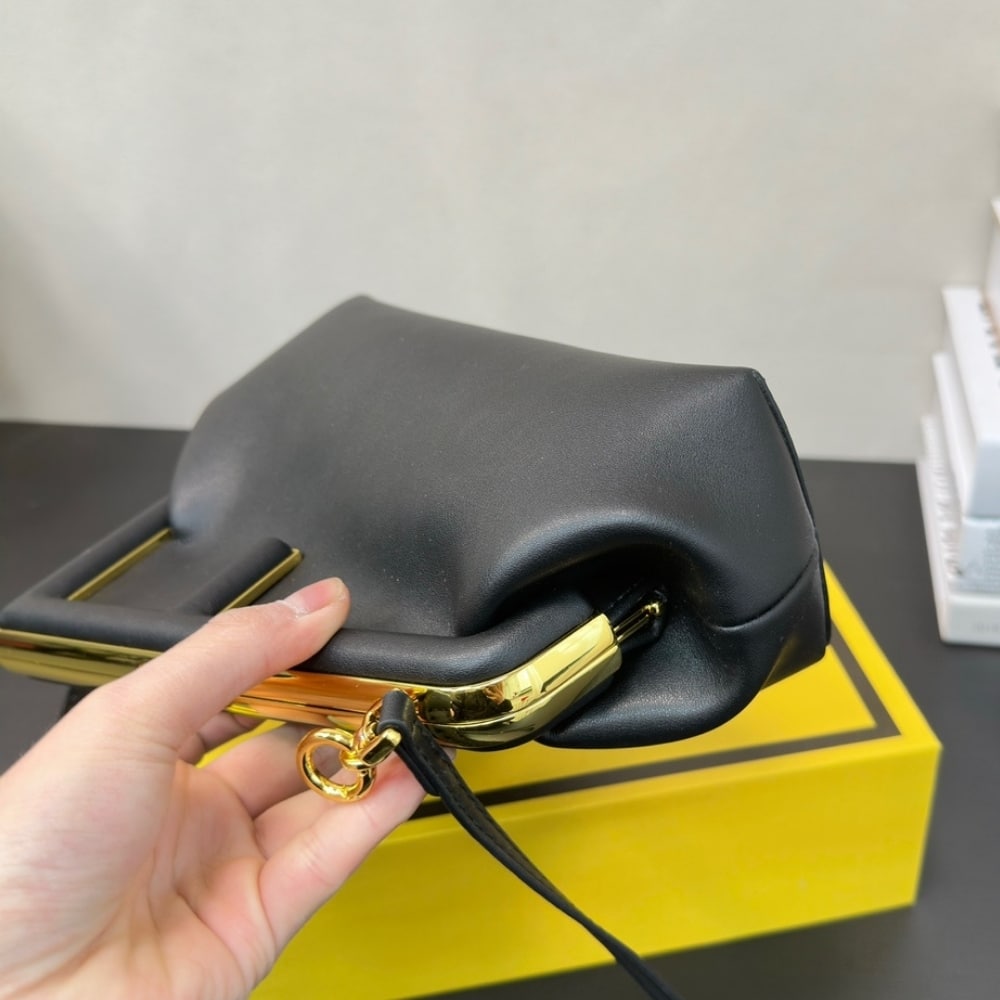 Fendi First Small Nappa Leather Bag Black 23Cm 8Bp129Abvef0Kur