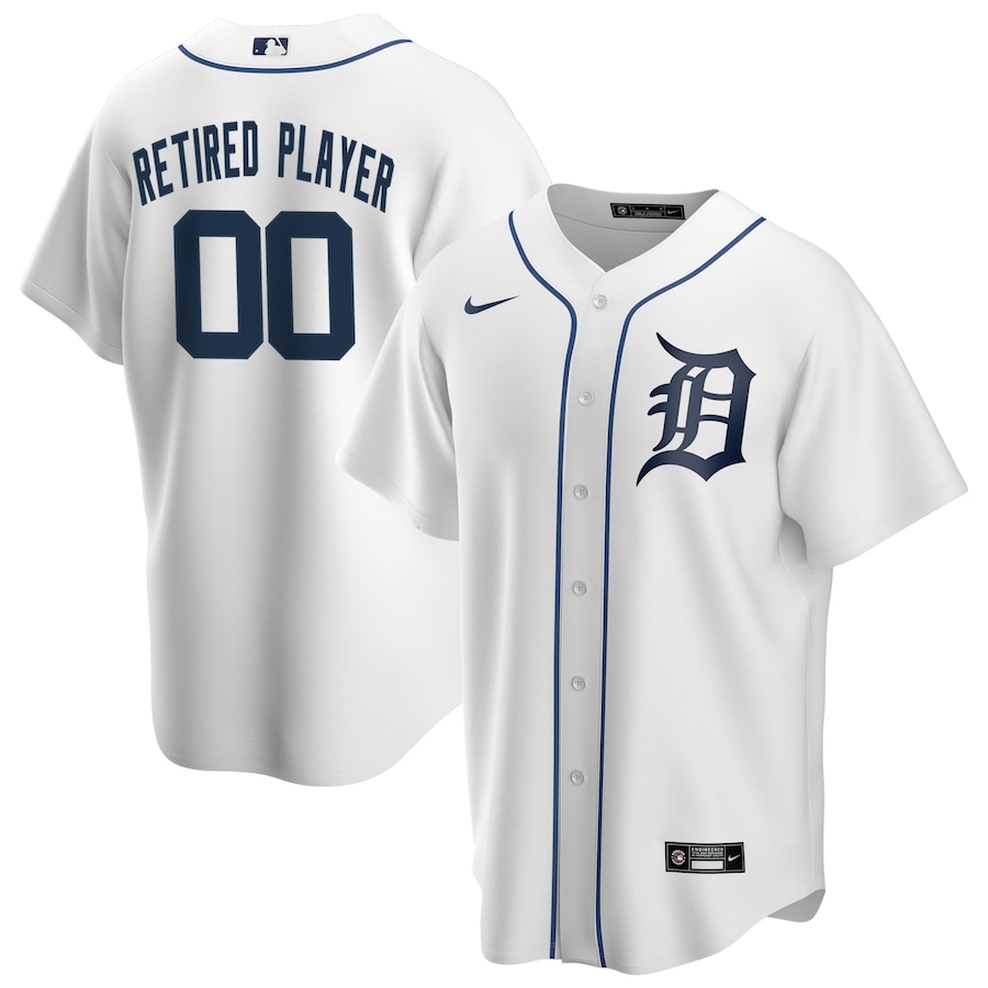 Detroit Tigers Home Pick-A-Player Retired Roster Jersey White