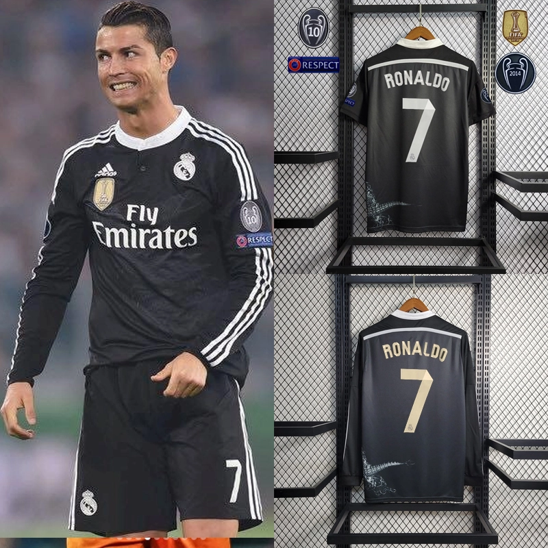 Retro 2014-15 Real Madrid second guest RONALDO Benzema Bale Sergio Ramos Alonso Di Maria Modric  Football jersey retro