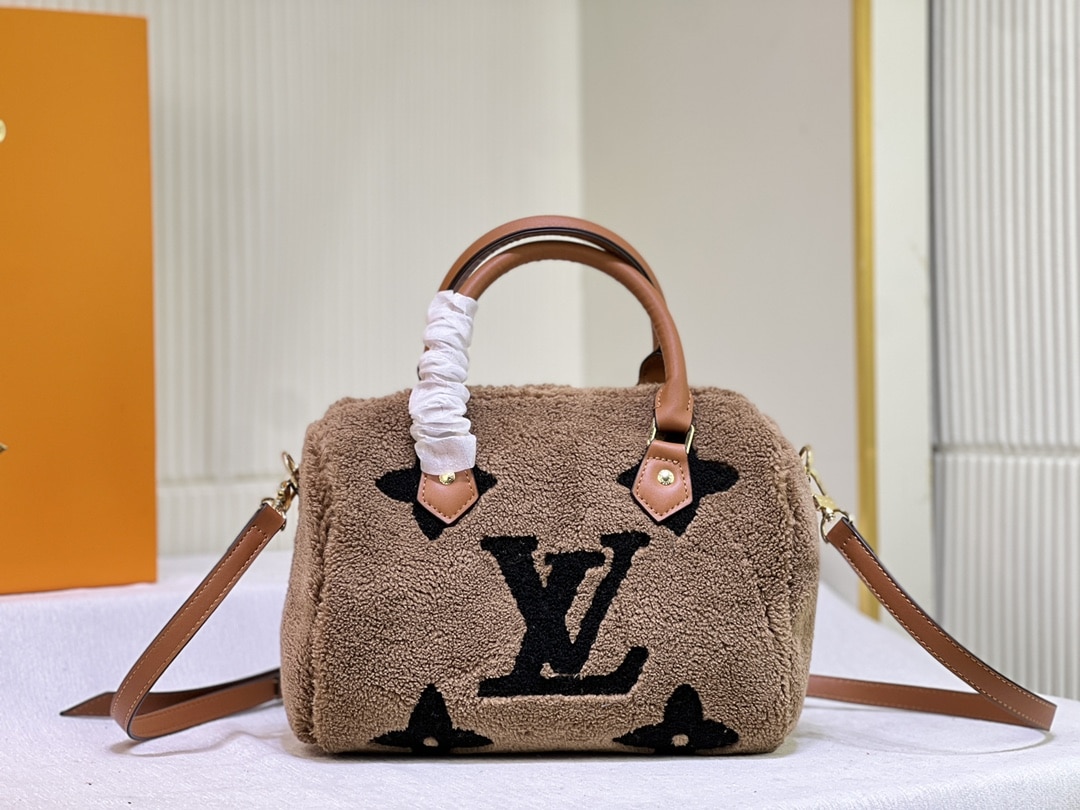 Louis Vuitton Monogram Teddy Speedy Bandouliere Brown 25cm