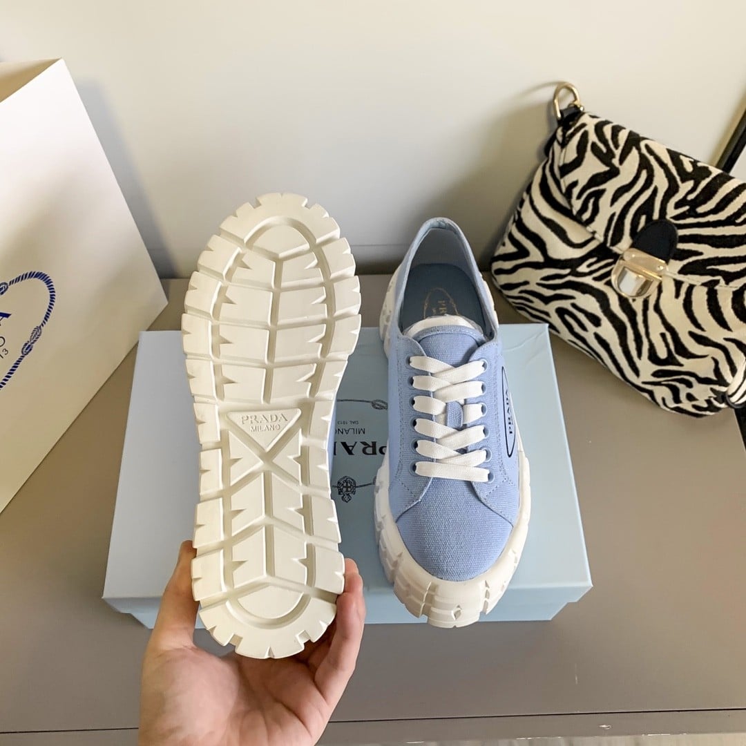 Prada Double Wheel Nylon Gabardine Sneaker Light Blue 1E260M3Lfxf0591F050
