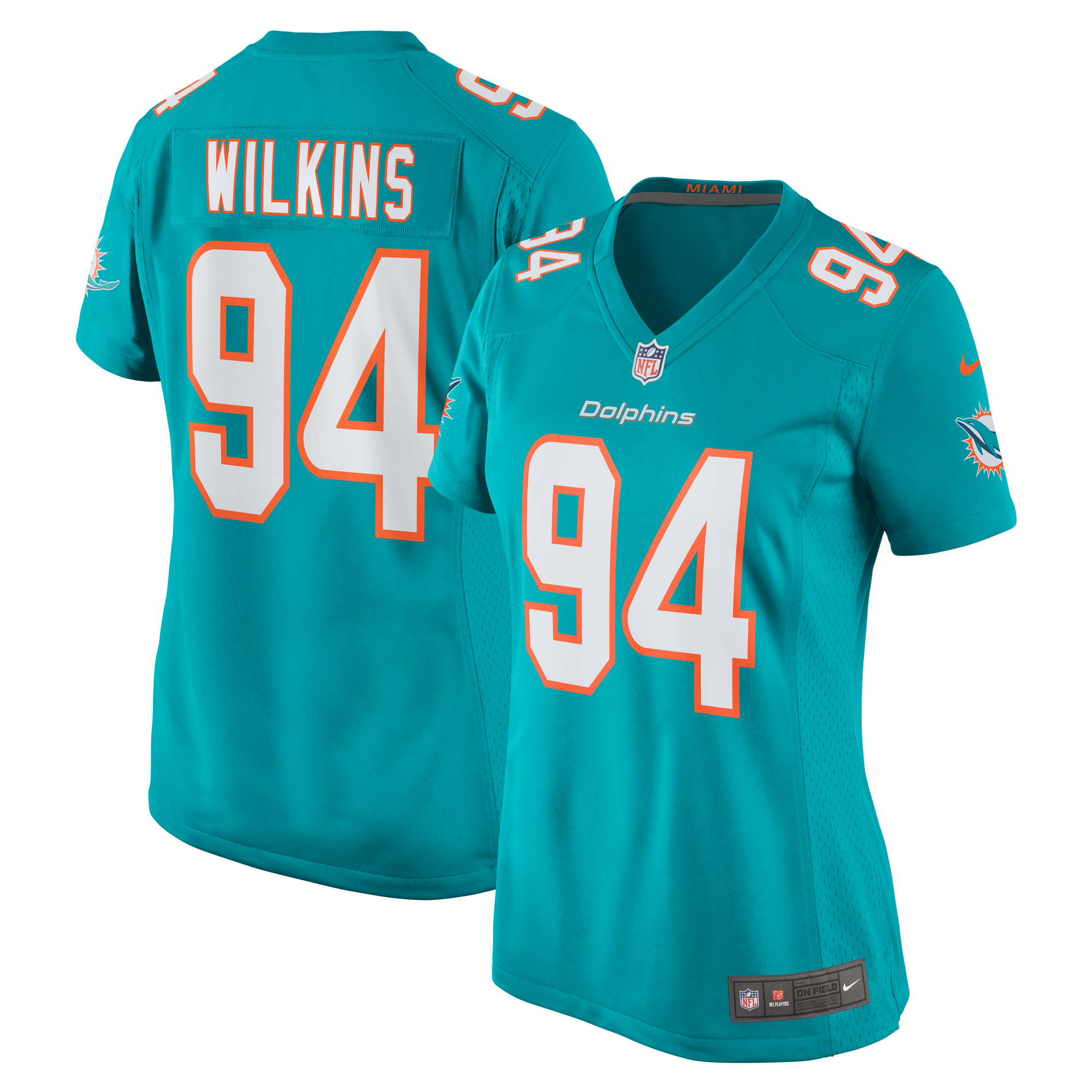 Christian Wilkins Miami Dolphins Nike Women's Team Game Jersey -  Aqua