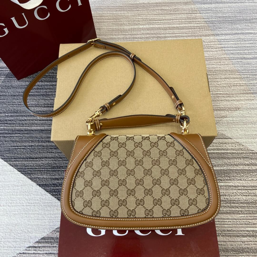 Gucci Blondie Small Top Handle Bag Brown Canvas