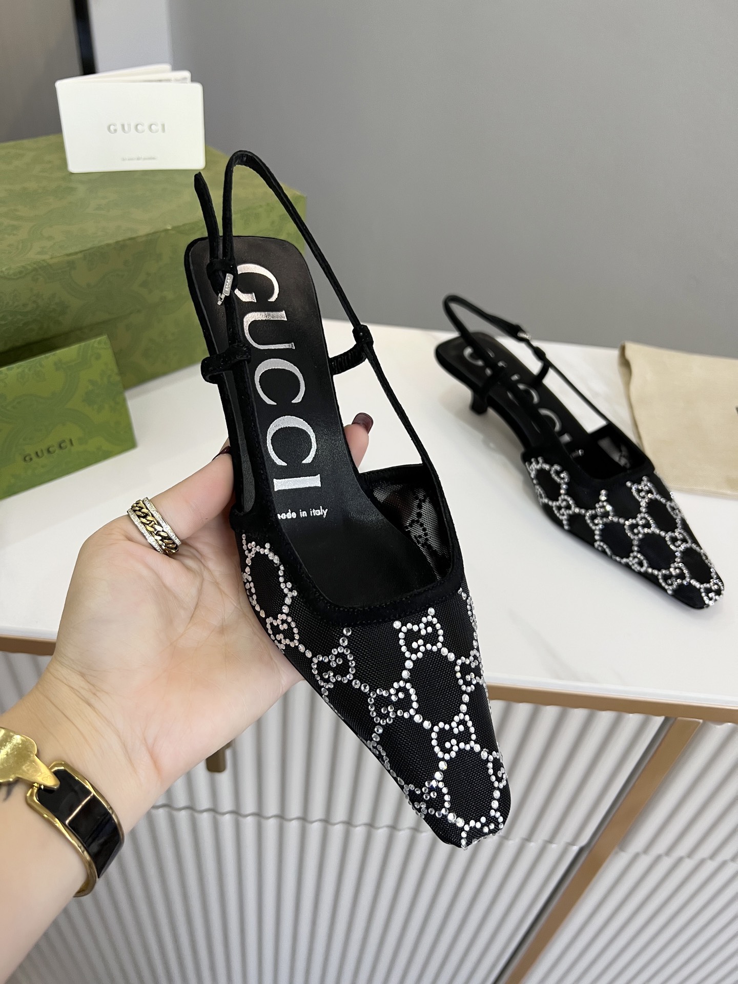 Gucci Women?S Slingback Pump Black ?675829 F13A0 1000