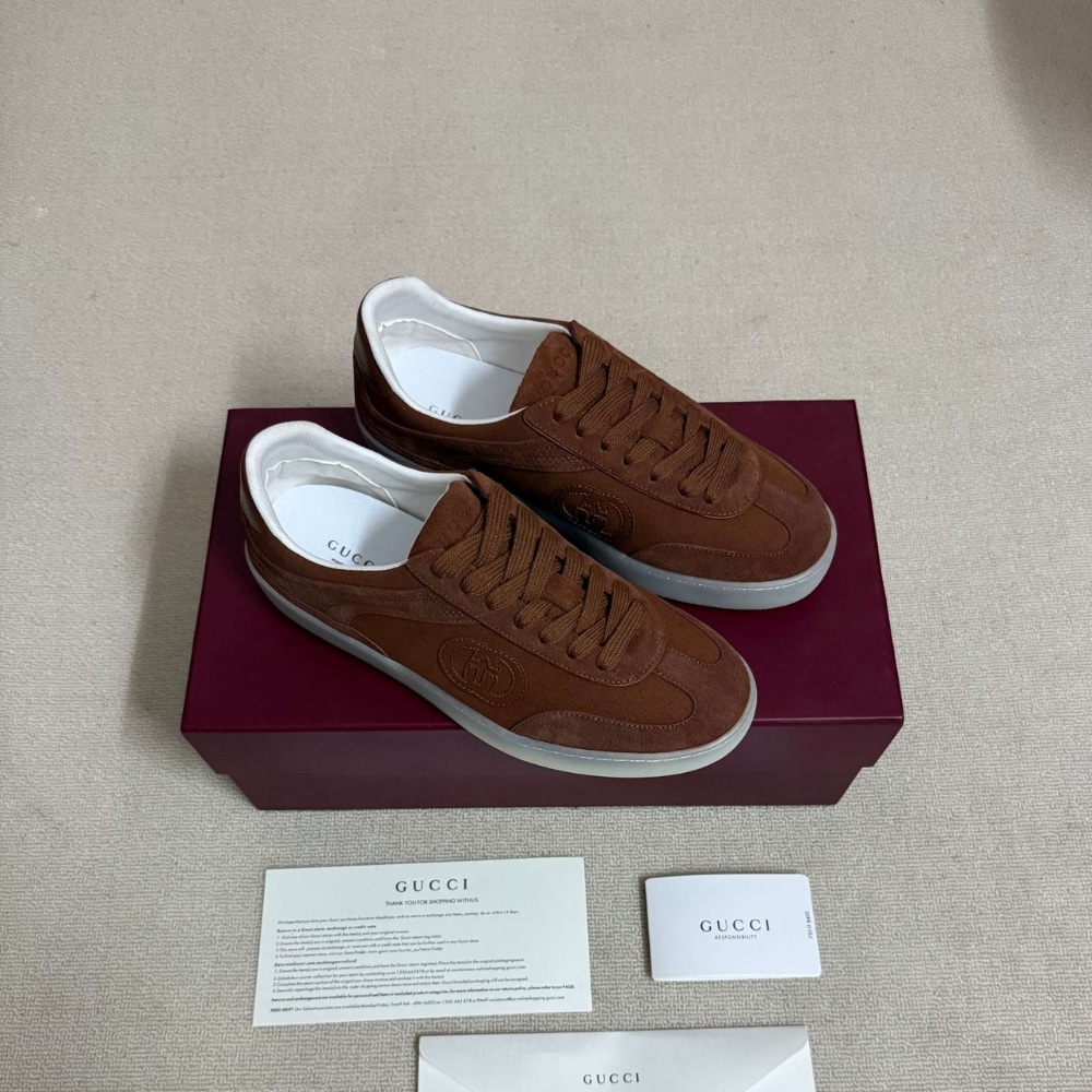 Gucci Men G75 Sneaker Light Brown Suede 845147 AAFGP 2361