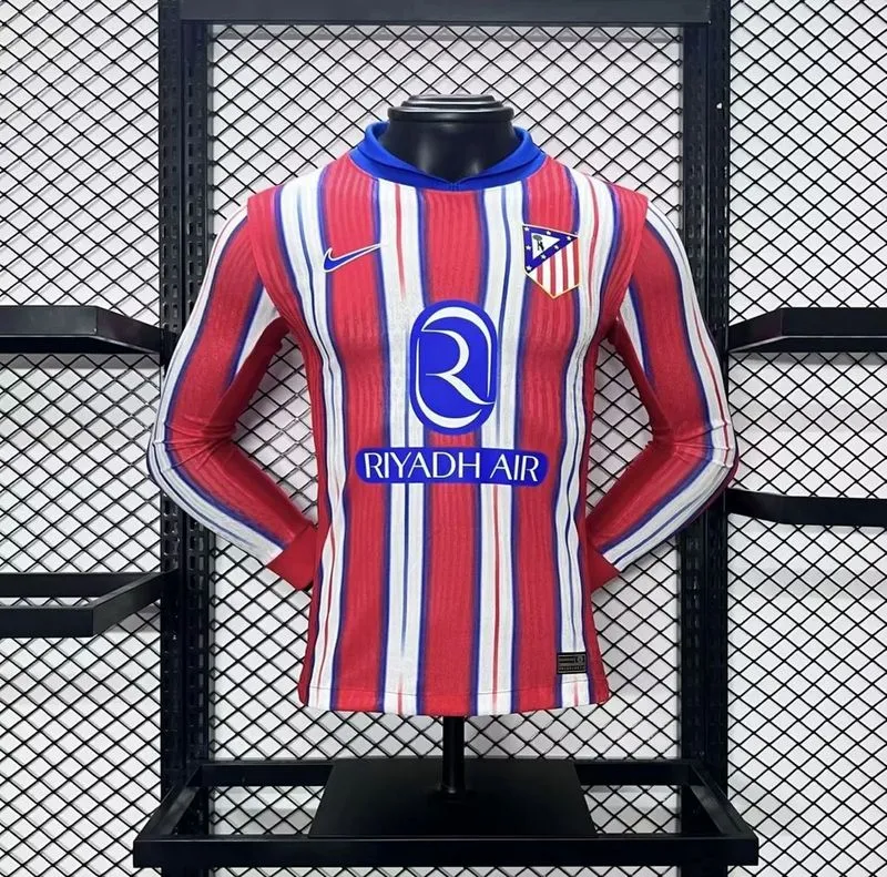 Player 2024-25 Atletico Madrid Long Sleeves Home football jersey