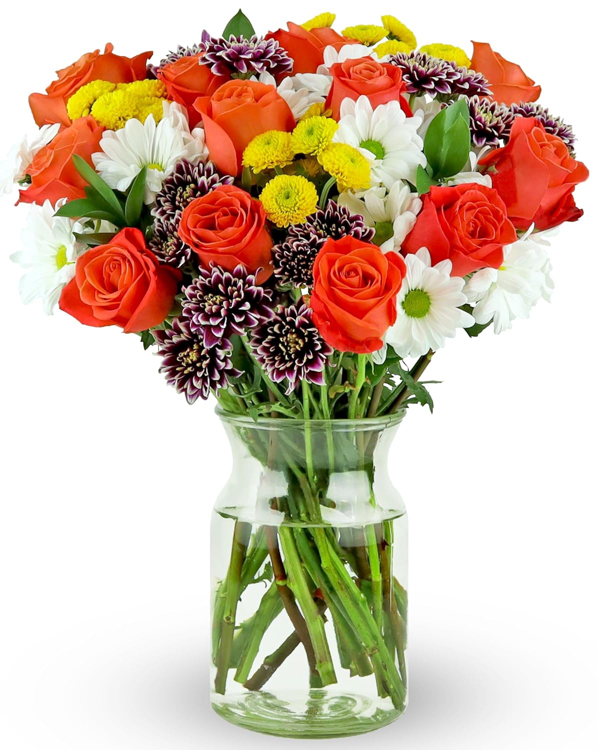 Benchmark Bouquets - Life is Good Orange (Glass Vase Included) - Fresh Flowers for Delivery - Gift for Birthday, Anniversary, Get Well, Sympathy, Congratulations, Just Because