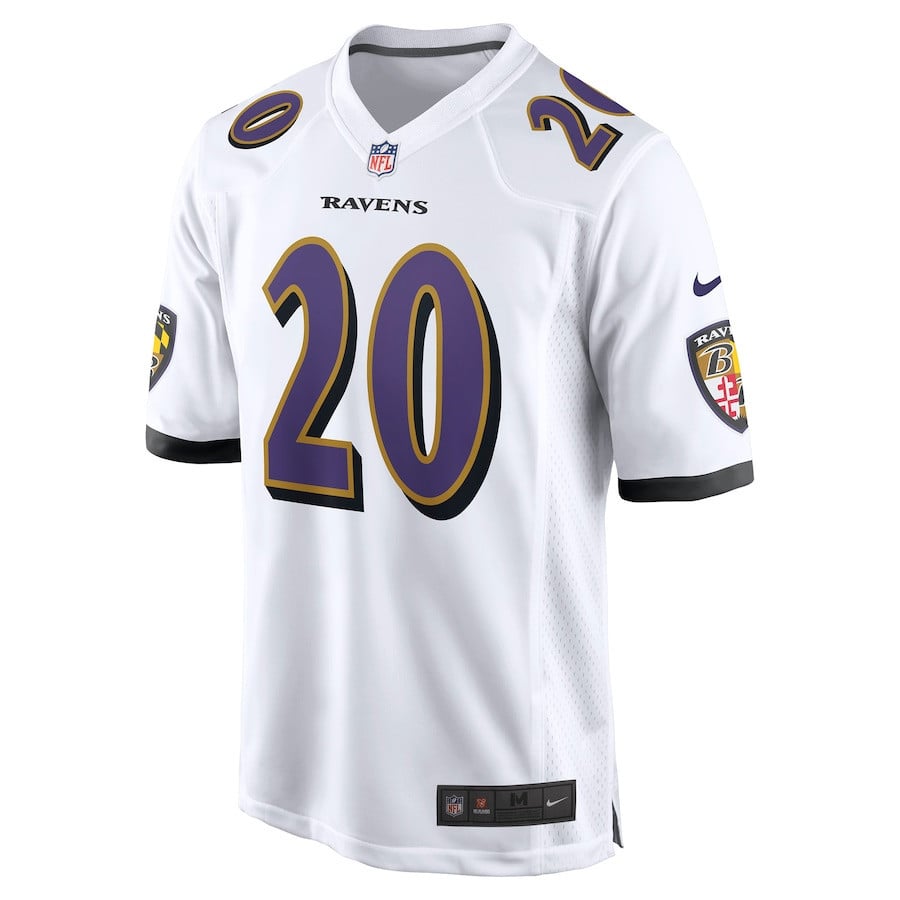 Ed Reed 20 Baltimore Ravens Men Retired Game Jersey - White