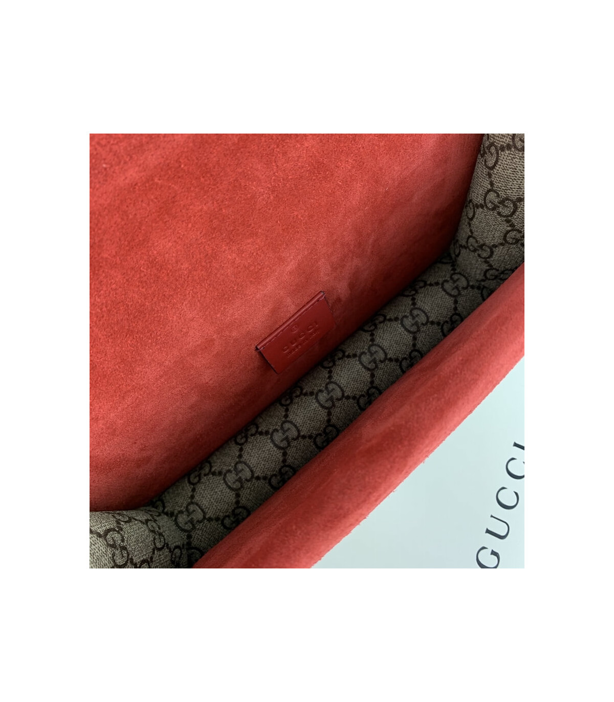 Gucci Dionysus Small Shoulder Bag in GG Supreme with Crystals Red 25cm