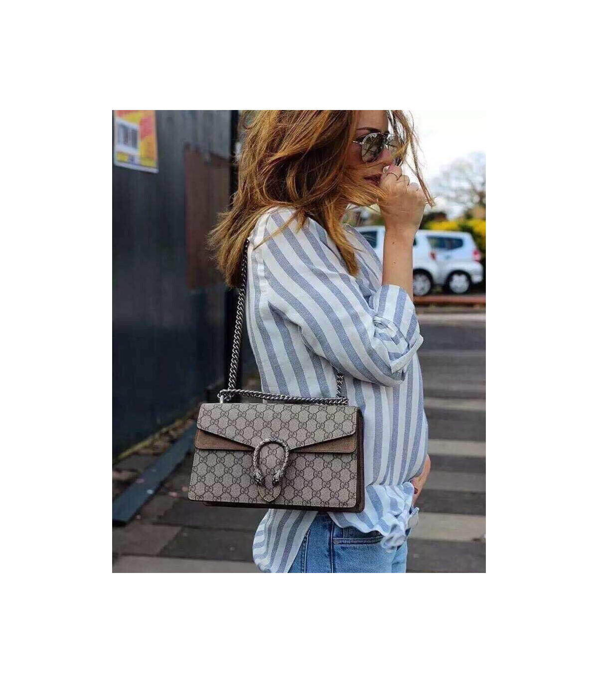 Gucci Dionysus Small GG Shoulder Bag Apricot