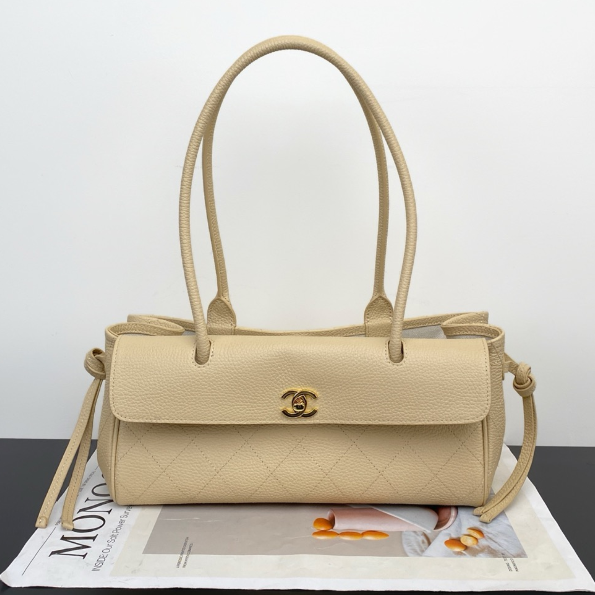 Chanel Urban Essential Tote Light Beige Caviar Gold Hardware 30cm/11.8in