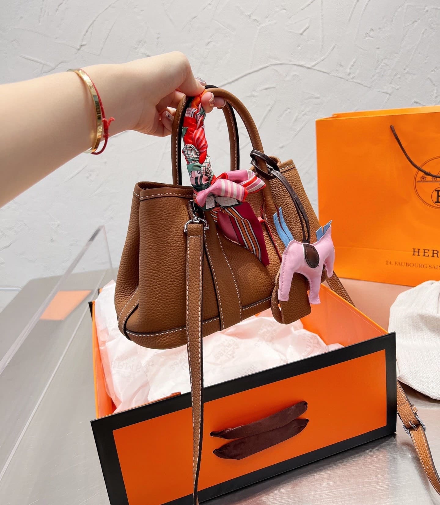 HERMES GARDEN PARTY MINI BROWN 25CM