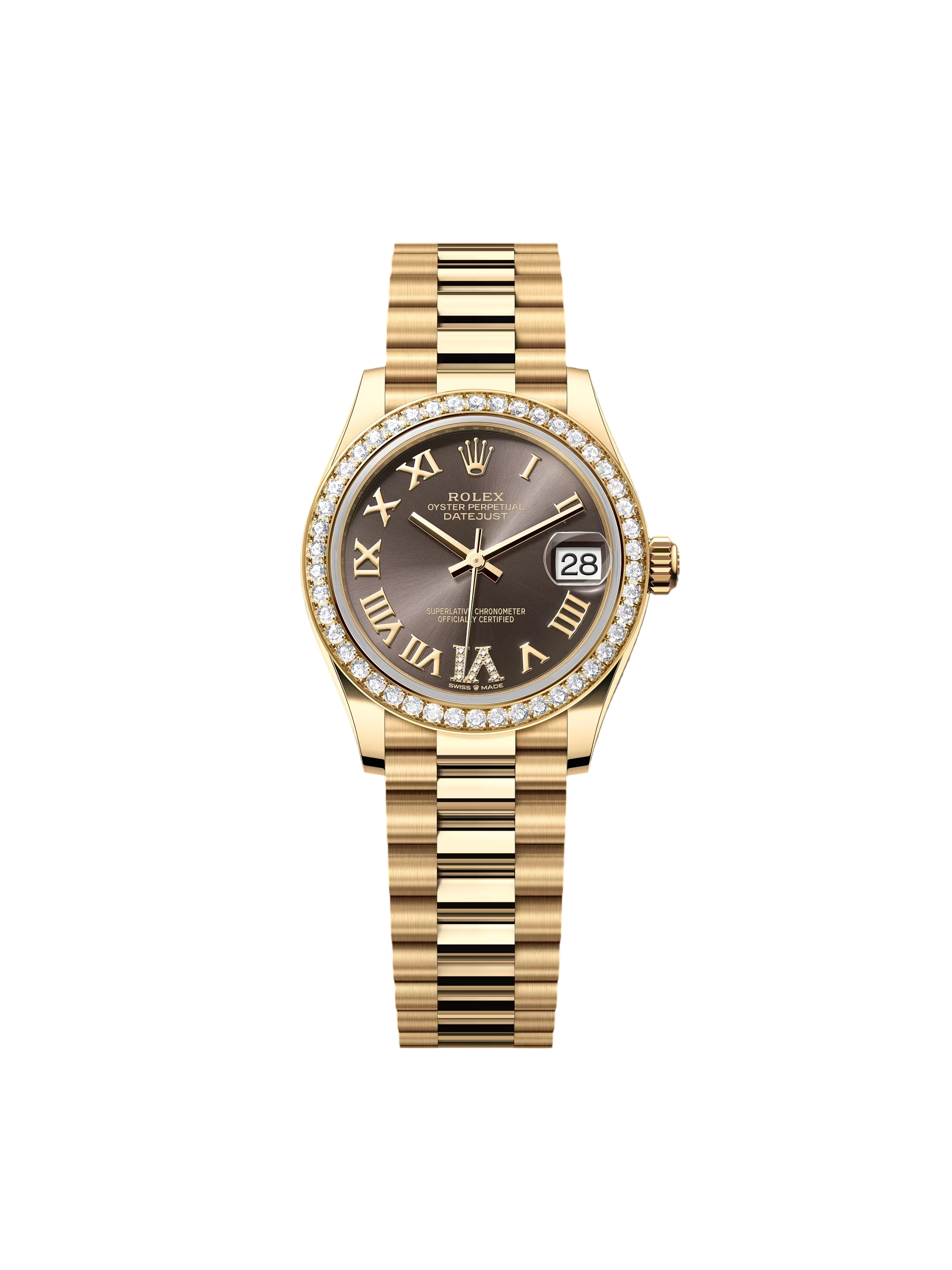 Rolex Datejust m278288RBR-0026 Dark Grey 31mm Dial President Bracelet Watch