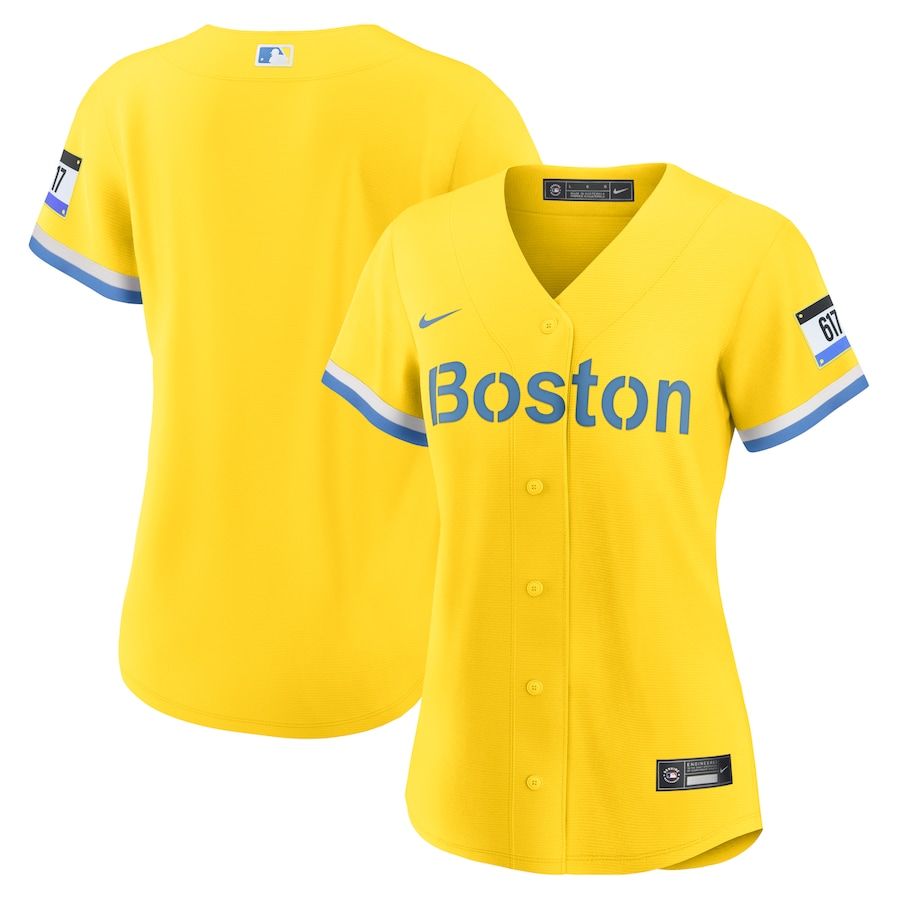 Boston Red Sox Women's City Connect Jersey Gold/Light Blue