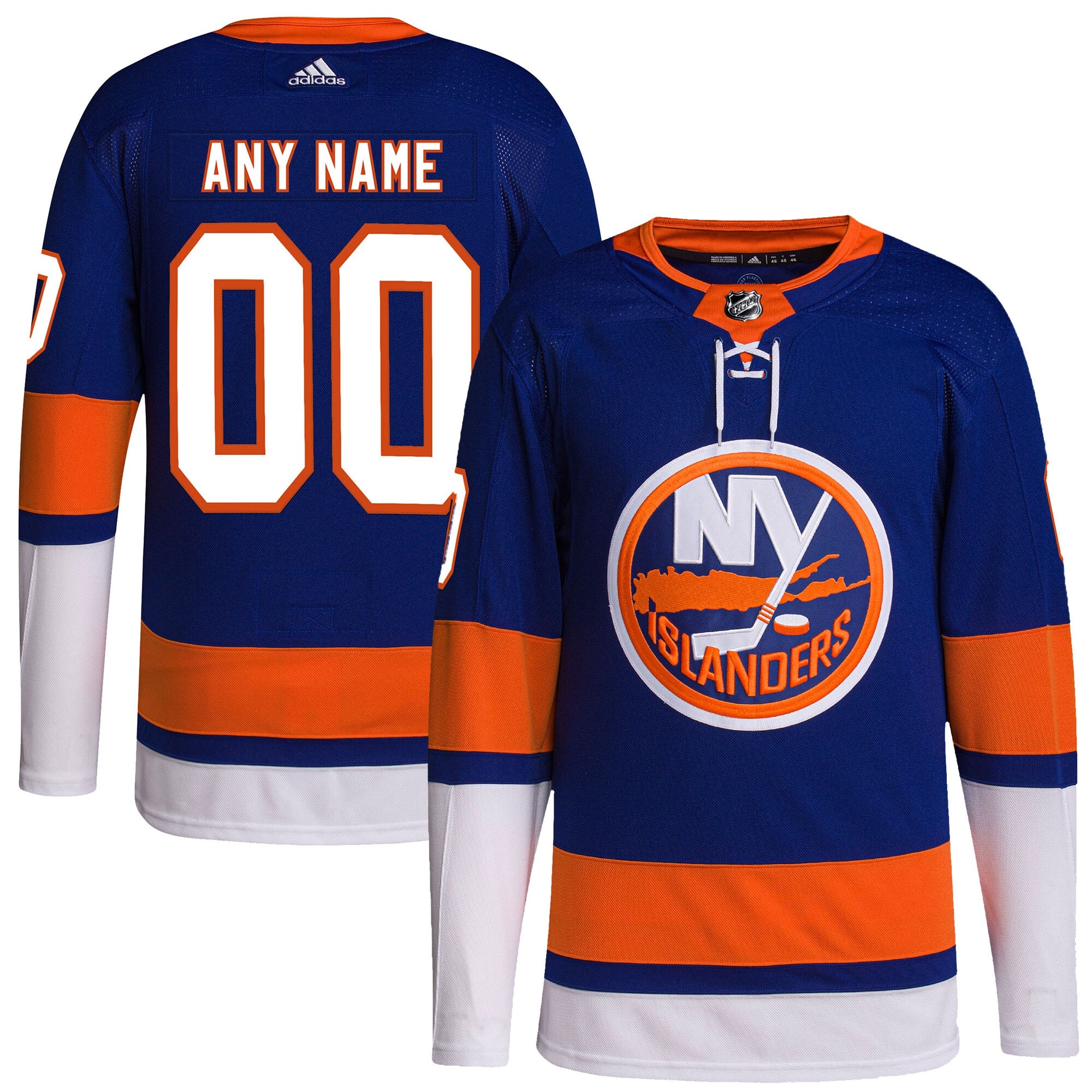 New York Islanders adidas  Home  Primegreen Authentic Custom Jersey – Royal