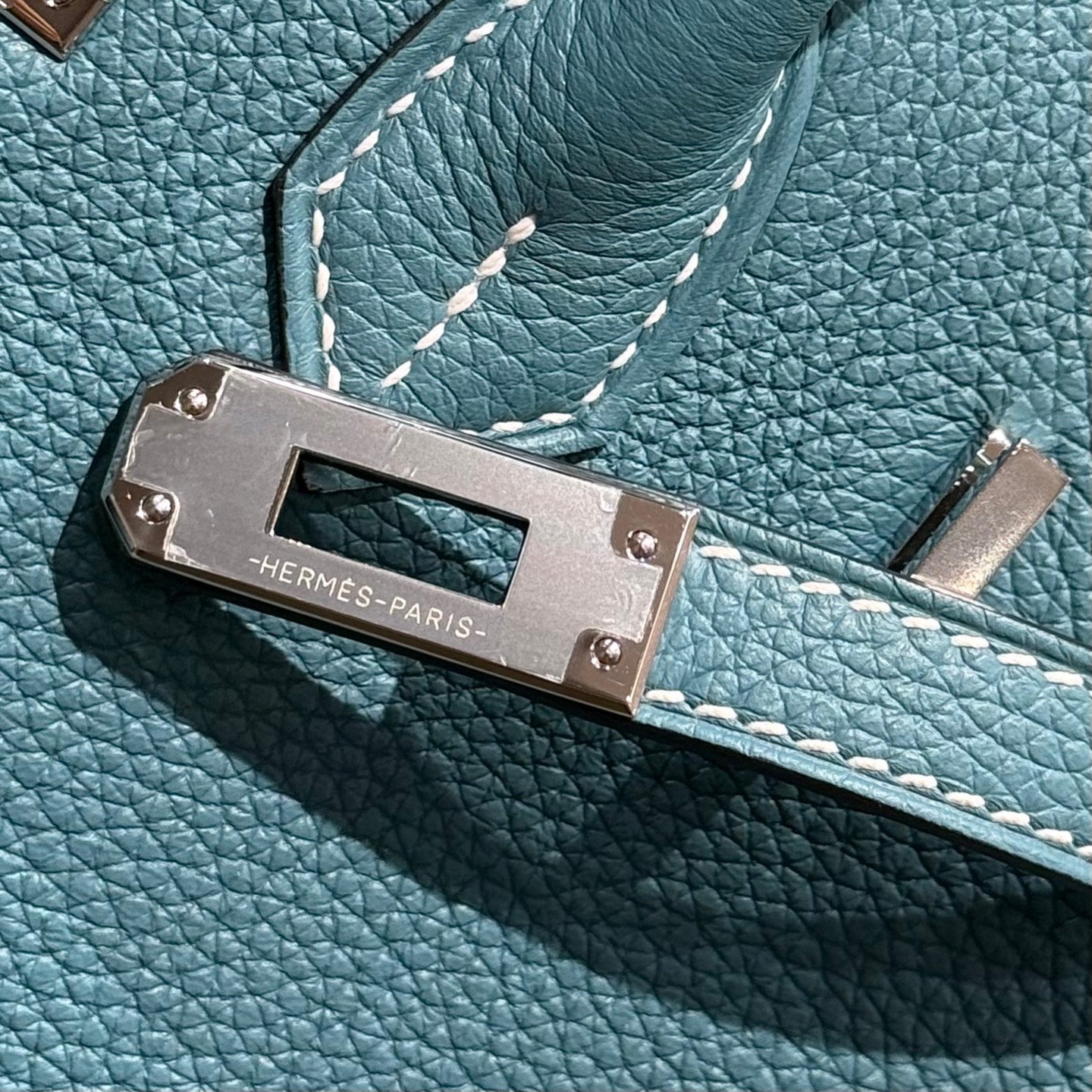 Hermes Birkin 25Cm Teal Green Togo Leather Silver Hardware 237510