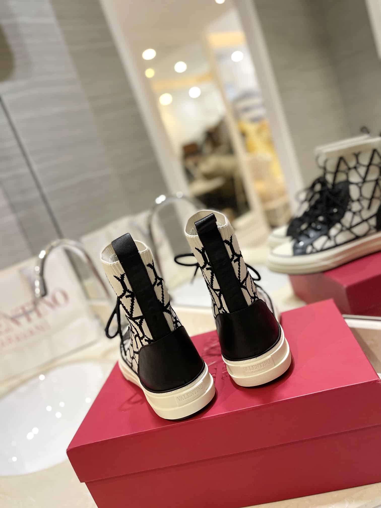 Valentino Garavani Toile Iconographe Socks Sneakers White