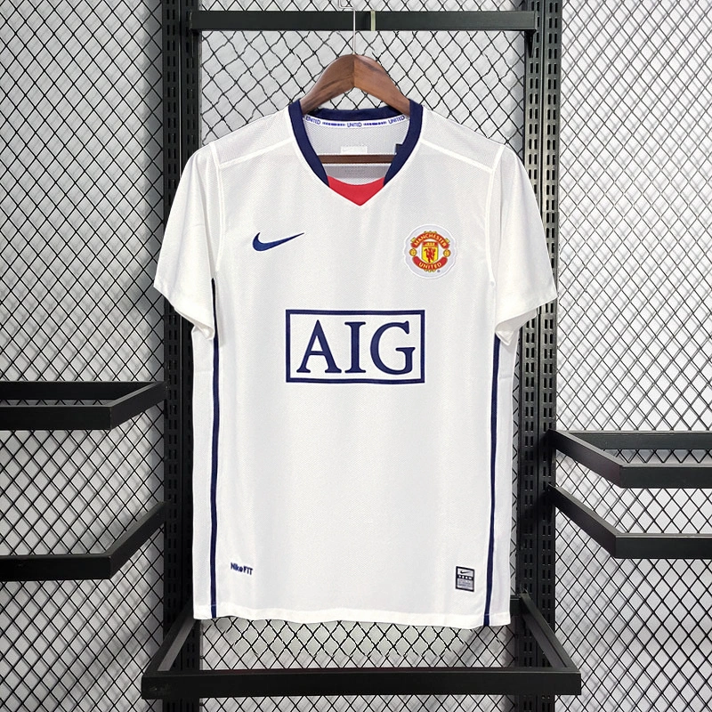 Retro 2008-09 Manchester United Away White Football jersey retro