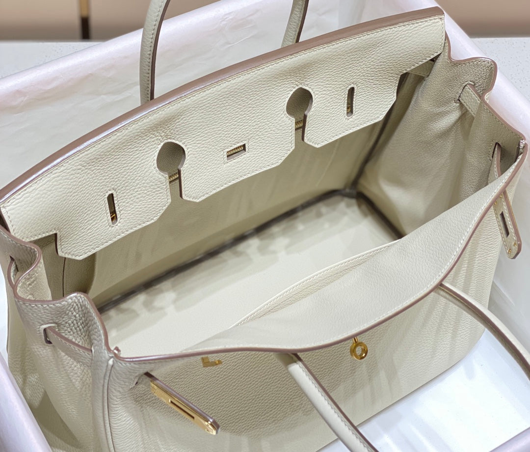 Hermes Birkin 35Cm White Togo Leather Gold Hardware