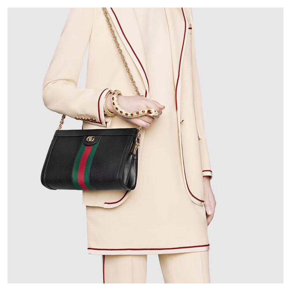 Gucci Ophidia Small Shoulder Bag in Black Leather