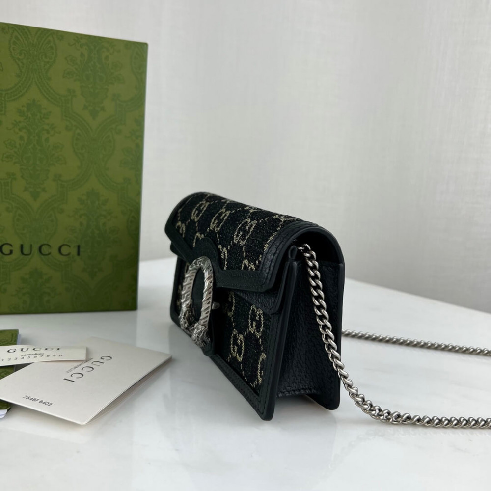Gucci Dionysus GG Super Mini Bag in Black