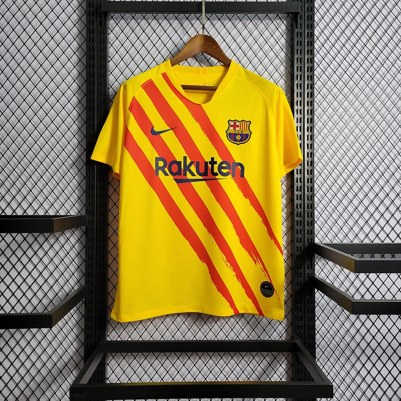 Retro 2019-20 Barcelona Yellow MESSI PIQUE DEMBELE A.INISTA SUAREZ GRIZMANN Football jersey retro