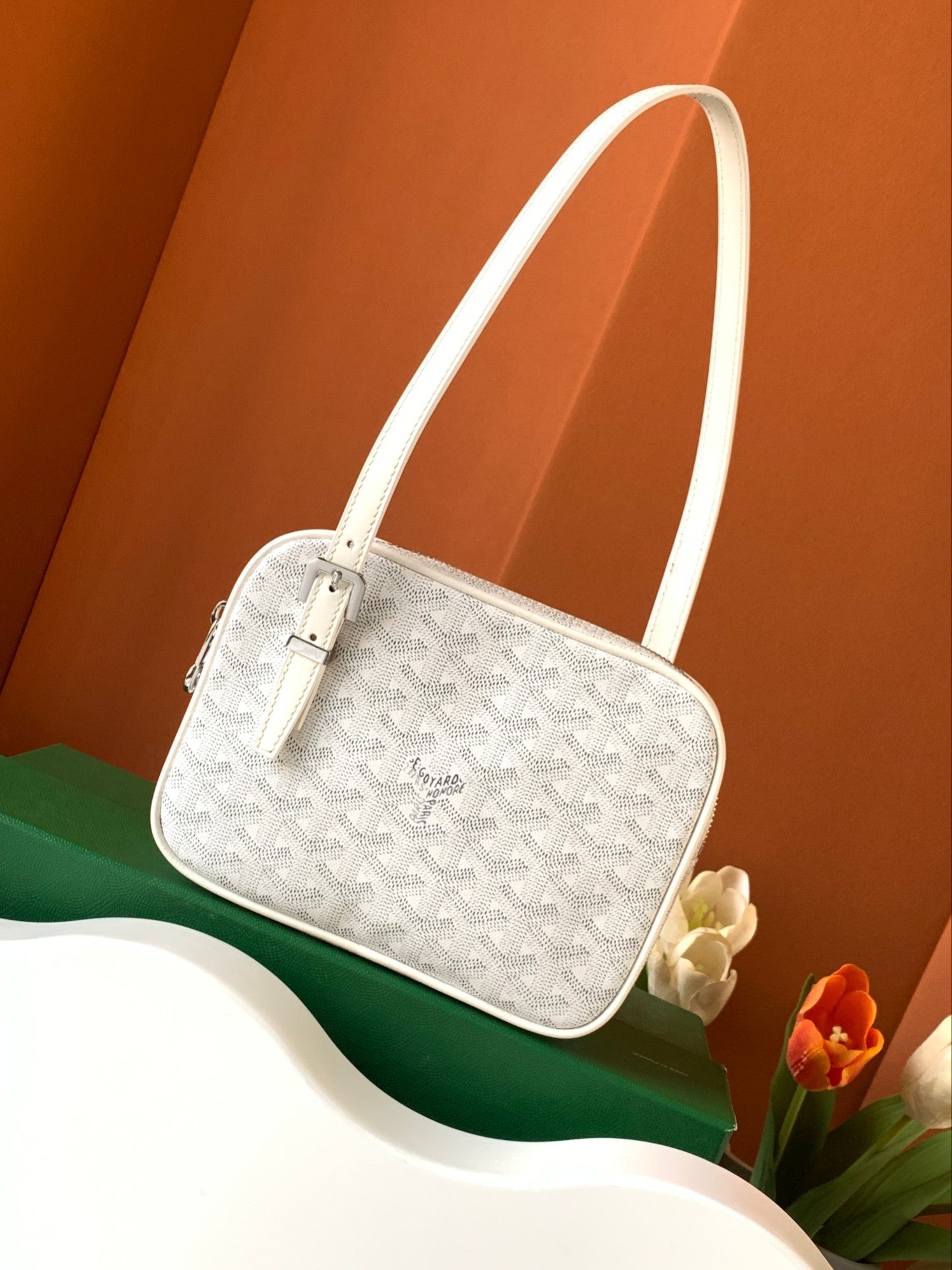 Goyard Yona Bag Coated MM 21Cm White Canvas