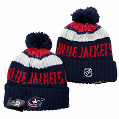 Men's Red Columbus Blue Jackets Cuffed Knit Hat with Pom