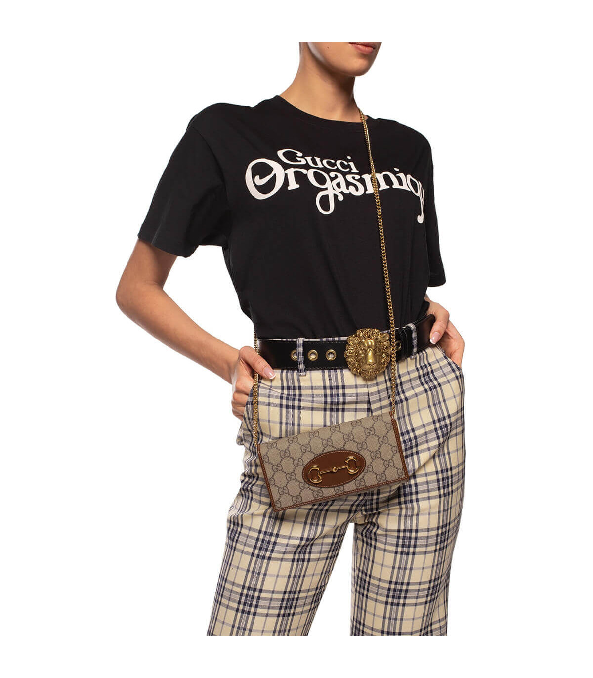 Gucci 1955 Horsebit Wallet With Chain Brown 19cm