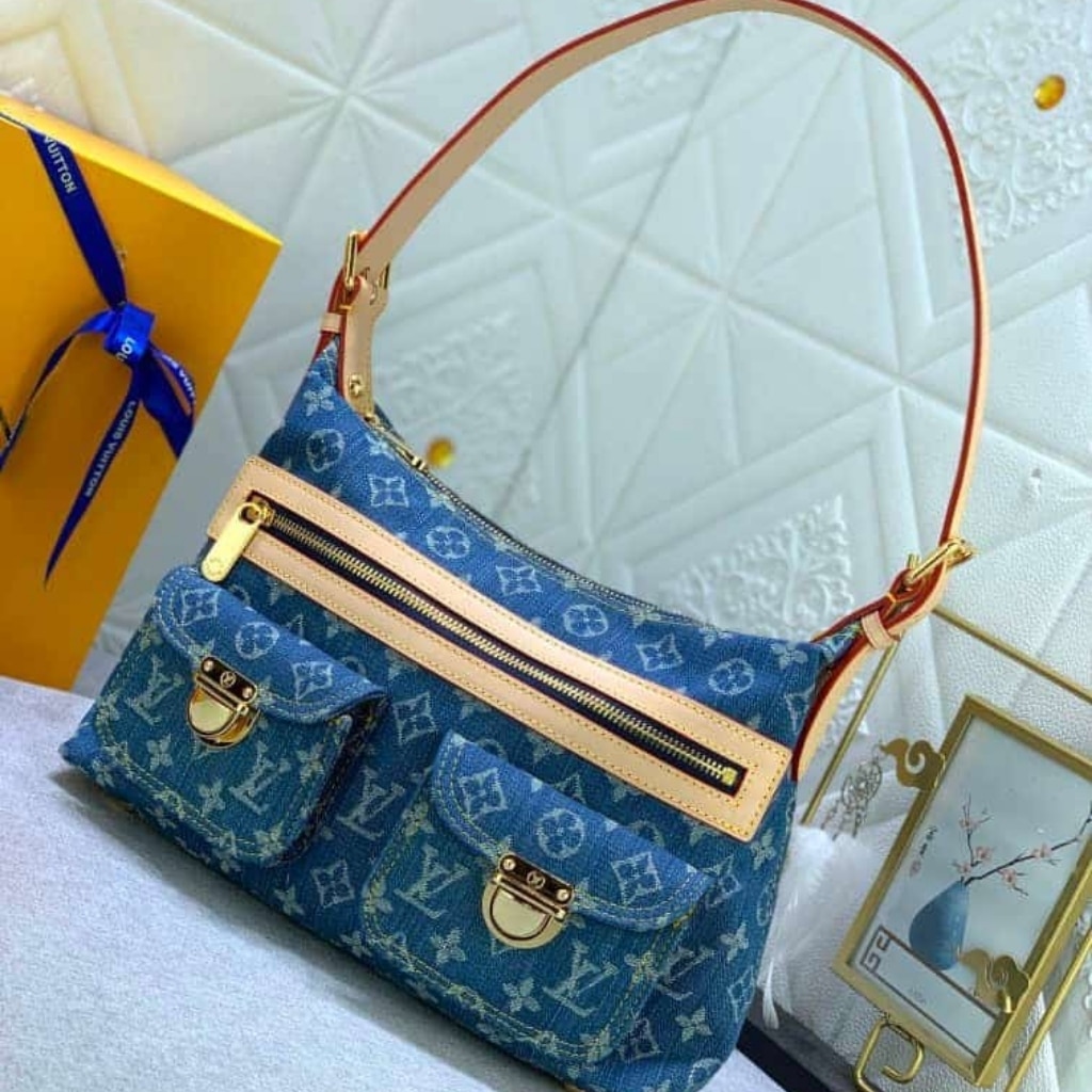Louis Vuitton Baggy PM Monogram Denim Blue 30Cm M95049