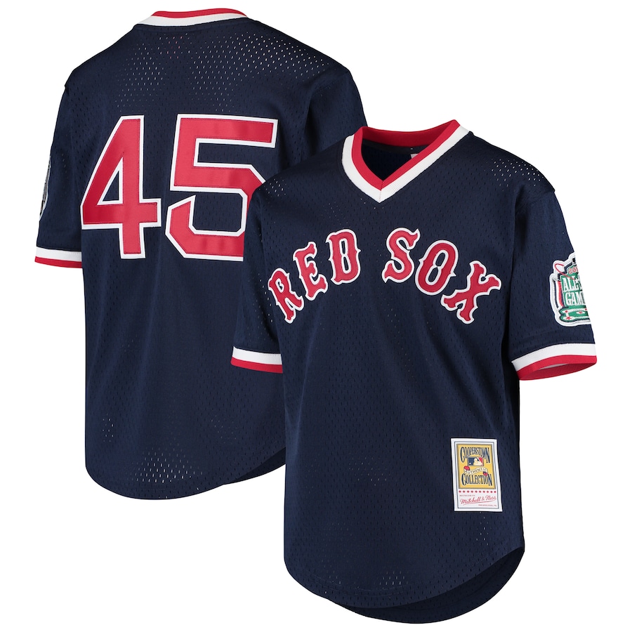 Pedro Martinez Boston Red Sox Mitchell&Ness Youth Cooperstown Collection Mesh Batting Practice Jersey Navy