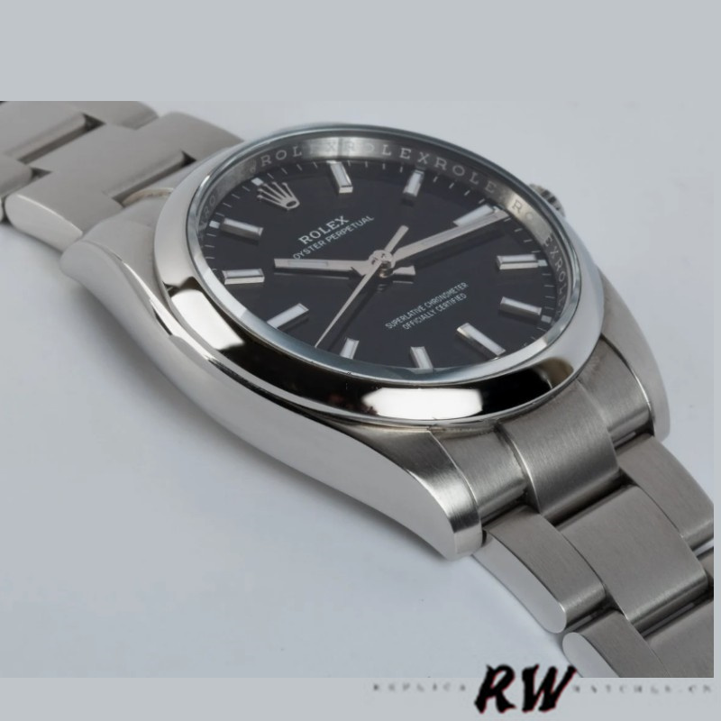 【Super Clone】Rolex Oyster Perpetual Air-King 114200 Black Index Dial 34mm Unisex Replica watch