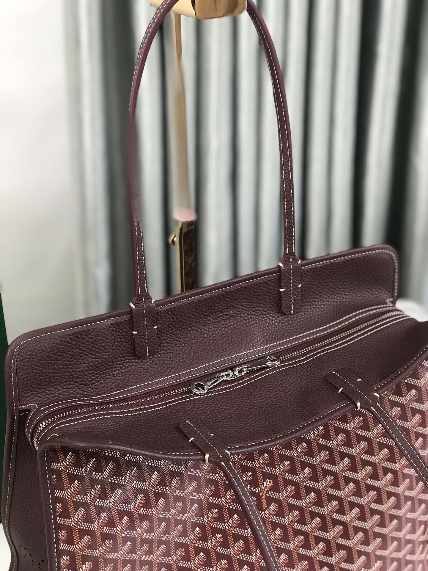 Goyard Hardy Pm Bag 40 Cm Brown Goyardine Canvas And Taurillon Leather Trim