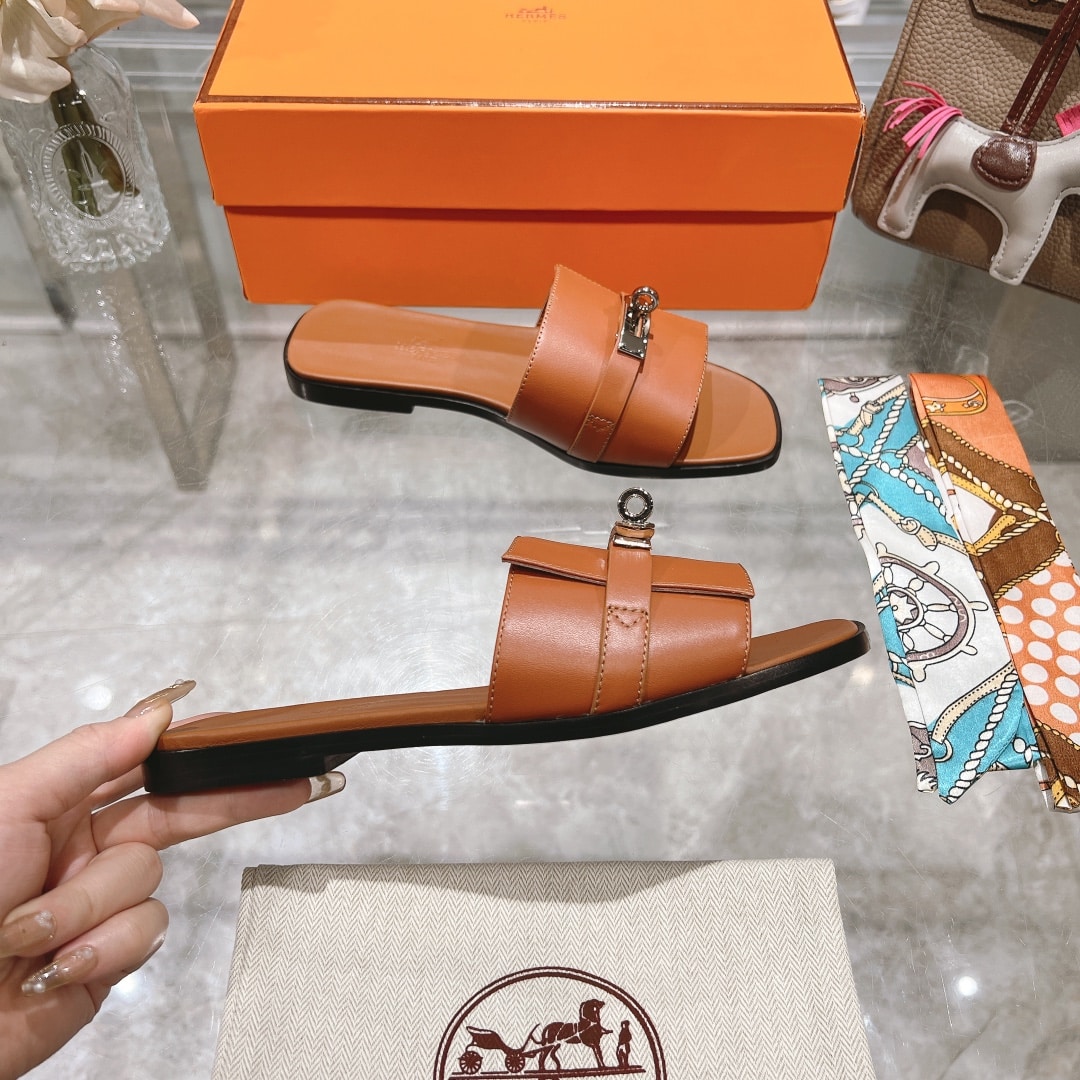 Hermes Giulia Sandal Brown H231056Z A3360