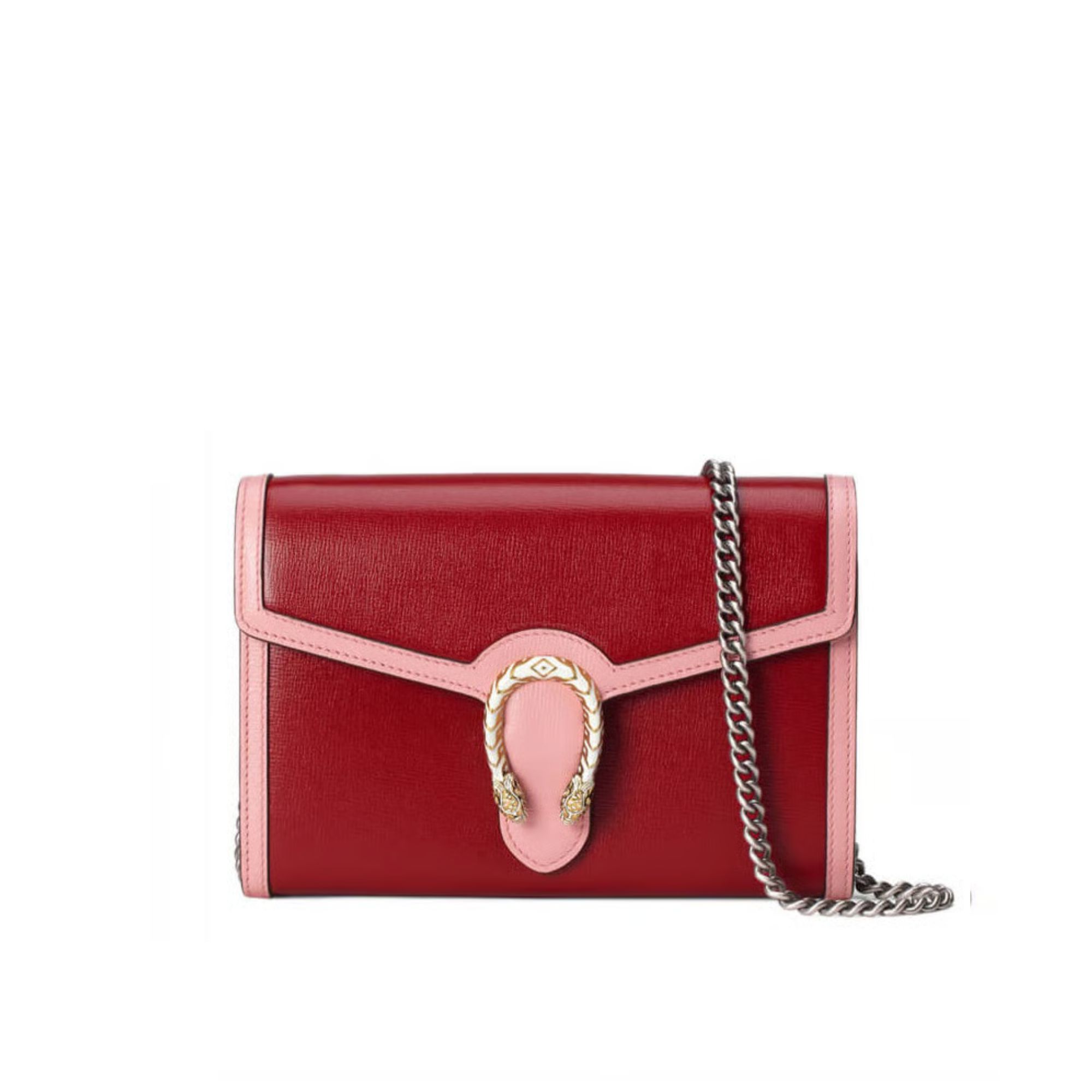 Gucci Dionysus Mini Chain Bag in Red and Pink Leather 20cm