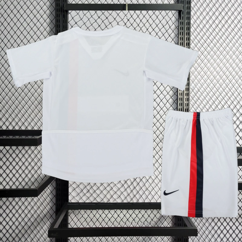 Retro Kids 2002-03 Kids PSG away white Football jersey retro