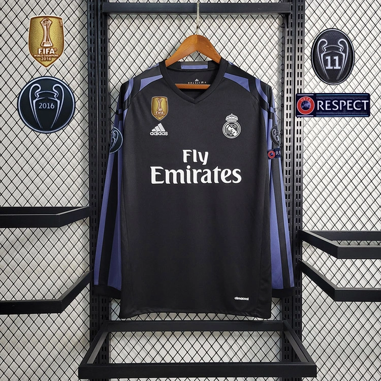 Retro 2016-17 Real Madrid Away Long Sleeve RONALDO Benzema Bale Sergio Ramos ISCO KROOS  Football jersey retro