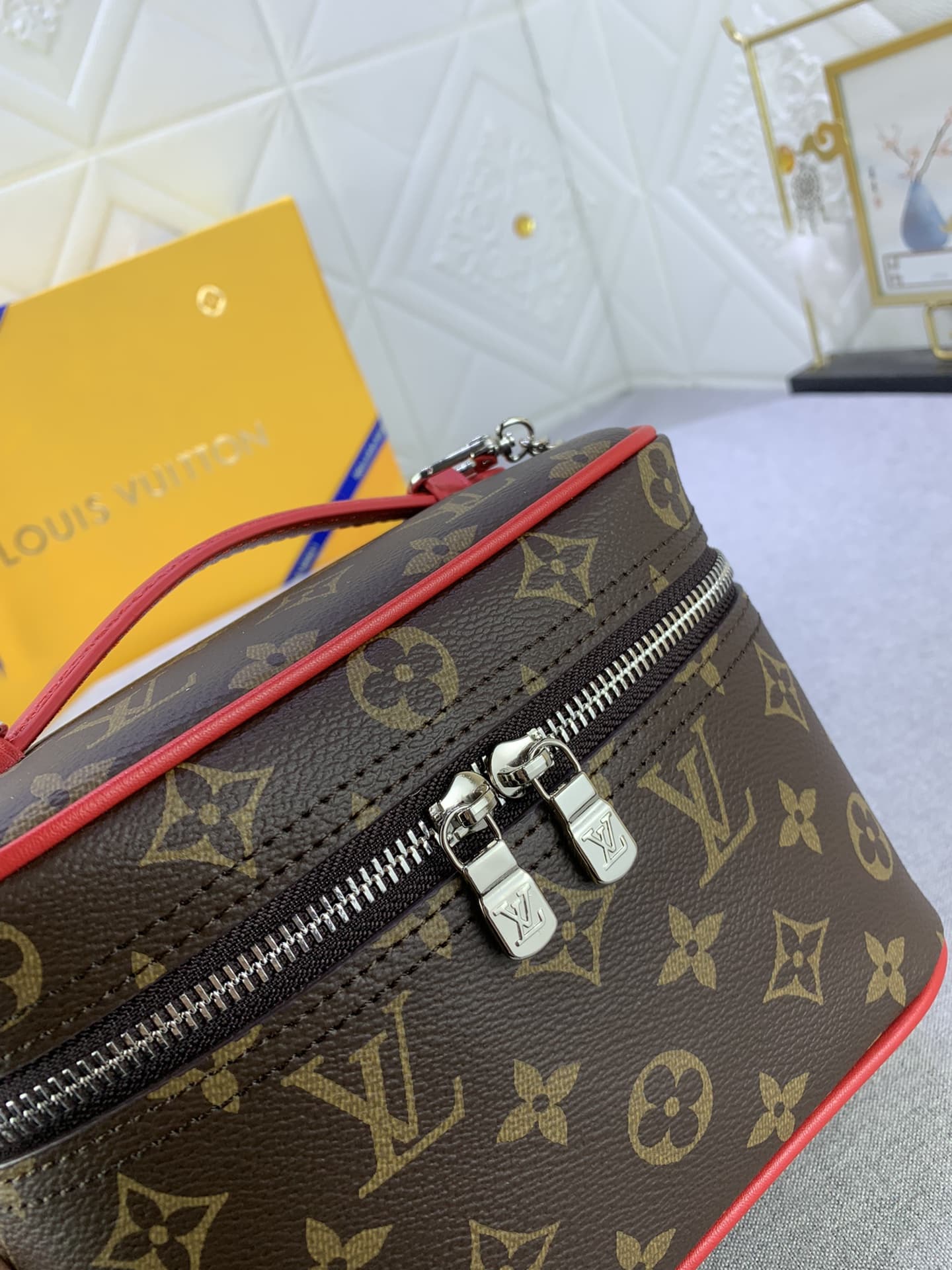 Louis Vuitton Nice Mini Monogram Canvas Red 20Cm M46766