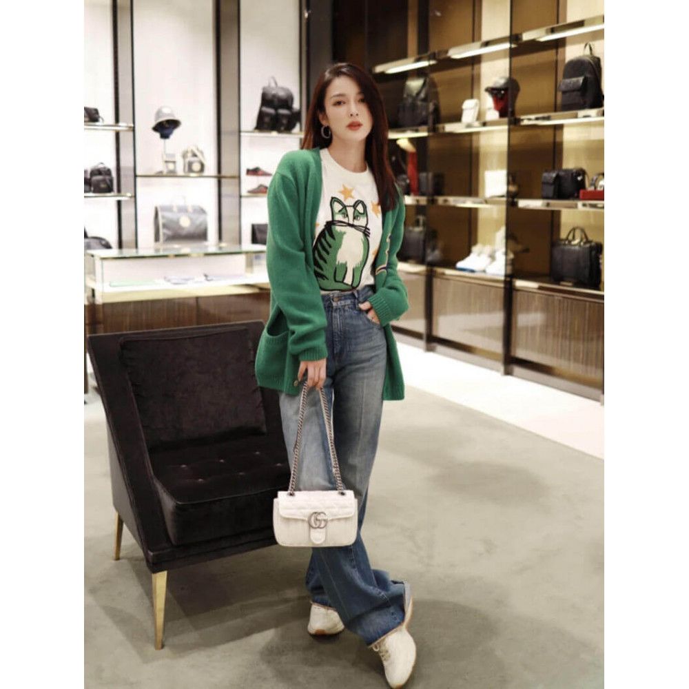 Gucci GG Marmont Mini Shoulder Bag White