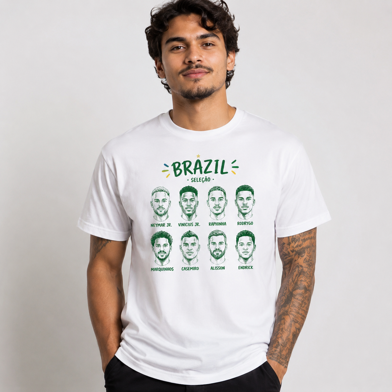Brazilian Player Pure Cotton T-Shirt – Limited-Time Offer