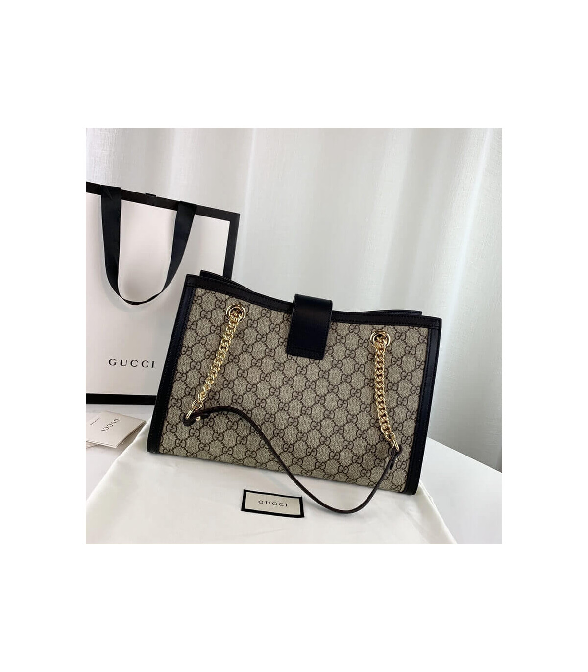 Gucci Padlock Medium GG Shoulder Bag Black