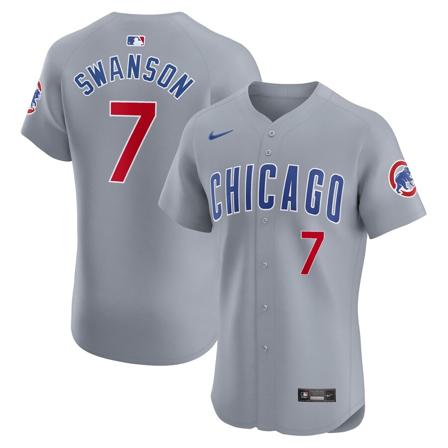 Dansby Swanson Chicago Cubs Road Elite Player Jersey Gray