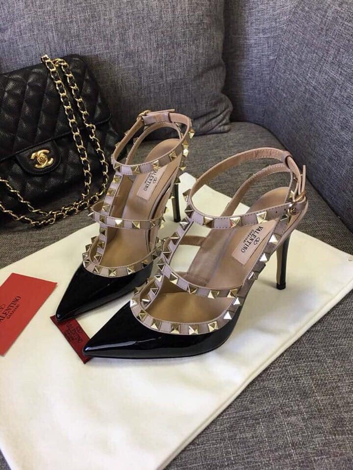 Valentino Patent Rockstud Caged Pump 100Mm Black Zw2S0393Vnwn91