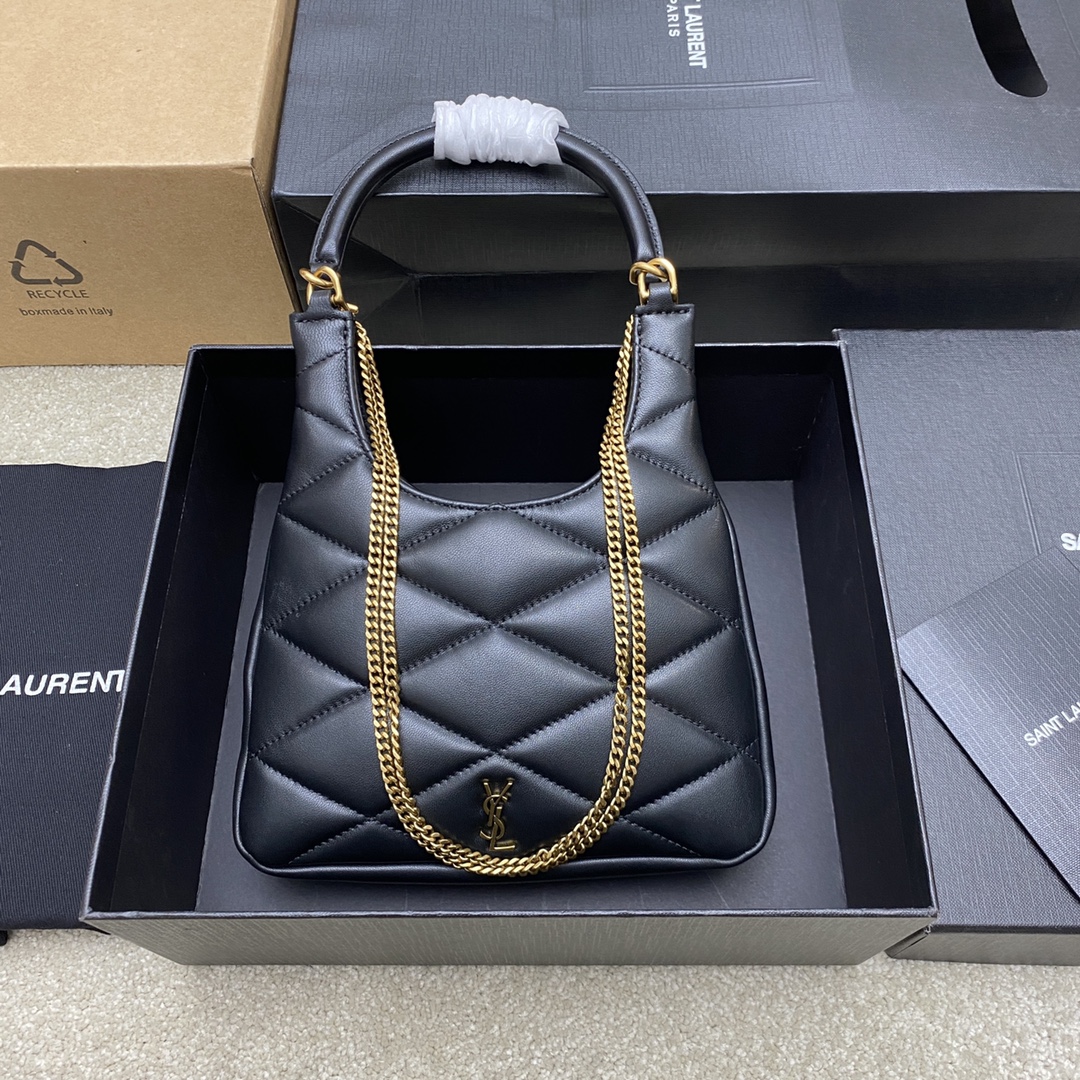 SADE hobo in lambskin-black