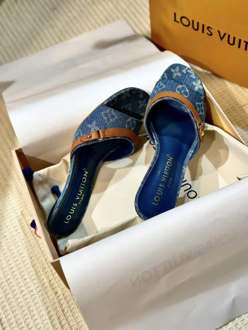 Louis Vuitton Neo Revival Mule Denim Blue 1Acizb